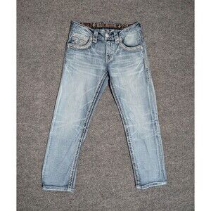 Rock Revival Tomek Jeans Mens 31 (30x27) Slim Straight Blue